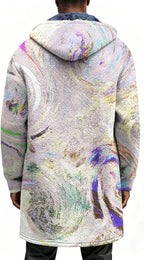LIZALIG Long Hooded Cardigan Men Japanese Art Style Fashion Cool Graphic Coats Winter Warm Lined Fleece Jacket