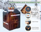 Rockever Plastic Outdoor Cat House with Insulated Liner, 100% Insulated Outdoor Cat Houses for Winter, Waterproof 2 Story Outside Cat Shelter, Clean and Assemble Easily-White
