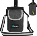 PetAmi Dog Treat Pouch, Large Pet Training Treat Pouch with Pocket, Dog Trainer Essentials Supply Holder with Poop Bag Dispenser, Training Bag for Kibbles Toys, 3 Ways to Wear (Charcoal)