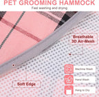 BEAUTYZOO Dog Grooming Hammock for Small Dogs Cat- Dog Sling for Nail Trimming/Clipping- Dog Hanging Harness Holder with Thick Fabric Neck Support & Strap Restraint Claw Care, Pink M