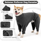 Dotoner Pullover Dog Sweater with Leash Hole - High Collar Cold Weather Vest for Large Dogs - Indoor & Outdoor Use
