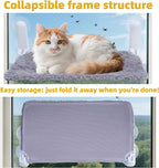 YUNIQUE Cat Window Perch, Upturned Edge Bracket, Portable Wall Hammock for Indoor Cat, Grey