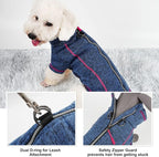 cyeollo Dog Jacket Sweater Reflective Warm Coats Zipper Up Step in Lightweight Fleece Jacket Pet Clothes Dog Jackets for Medium to Large Dogs