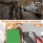 Cat Scratch Furniture Protector - 158" x 15.8" Trimmable Self-Adhesive Cats Claws Scratch Pads, DIY Cat Climbing Couch Protector for Scratch Post Cat Tree Replacement Indoor (Green)