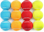 PrimePets Dog Squeaky Toys Bulk 12 Pack, 2.5 Inch Tennis Balls, Small Rubber Toy for Dogs, 4 Assorted Colors - Durable Puppy Toys for Indoor Outdoor Play, Small & Medium Dog Supplies