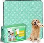 FXW Washable Pee Pads for Dogs, Puppy Pads with Super Absorbent, Specifically Designed for FXW Rollick/Homeplus 24inch 8 Panels Dog Playpen, 63" Square, Green, 1 Pack