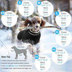 Dogcheer Dog Coat, Waterproof Dog Jacket with Harness, Reflective Adjustable Winter Coat with Zipper, Christmas Pet Snow Jacket Clothes for Small Medium Large Dogs - Black XS