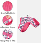 Mile High Life Dog Harness, Air Mesh Floral Vest Harness for 20 lbs Small Dogs & Cats, Easy Get on Adjustable Easy Closures Both Neck and Chest(Peony, S Chest 16"-18")