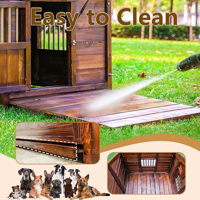 Big Dog House Outdoor, Dog Houses for Large Dogs Outside,Luxury Pet House Waterproof, Warm Dog Houses with Waterproof Roof for All Seasons, 3XL
