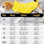 Mile High Life Dog Raincoat, Adjustable Waterproof Reflective Rain Jacket for Small Medium Large Dogs, Lightweight Breathable Pet Rain Coat with Leash Hole(Yellow,S Chest 22-25")