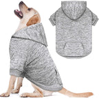 Dog Sweaters for Large Dogs Dog Hoodie Fleece Dog Sweater Soft Dog Clothes Sweatshirt with Pocket Dog Hoodie for Large Dogs(Grey&L)