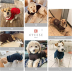 KYEESE Dog Christmas Sweater with Leash Hole Warm Pullover with Reflective Yarn for Small and Medium Dogs Male Soft Knit Pullover Boy Dog Coats Cozy Lightweight Thick Sweater,Green,Medium