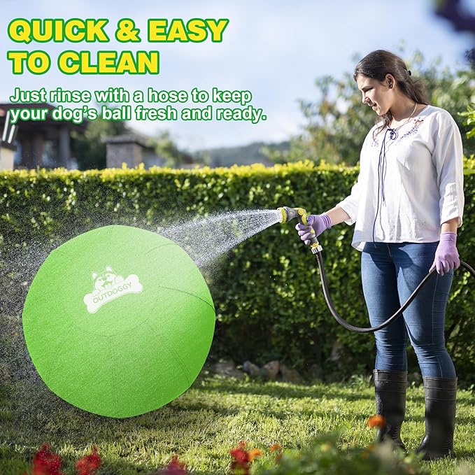 Herding Ball for Dogs 18 Inch - Dual-Layer Heavy Duty Herding Ball for Australian Shepherds, Border Collies & Corgis | Outdoor Herding Toy for Small/Medium Dogs - Backyard Training and Play - Green