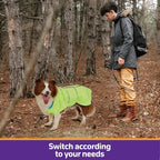 Dog Raincoat Reversible, Single Side Slicker Poncho Adjustable Waterproof Dog Rain Jacket with Leash Hole/Reflective Stripe Hooded Snowproof Windproof Clothes for Small to 3X-Large Dogs, S