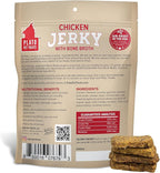 PLATO Pet Treats Jerky Dog Treats - Air-Dried Jerky for Dogs - Delicious, Real Meat Dog Treats - Grain Free - Supports Healthy Digestion - Chicken Jerky with Bone Broth 16oz