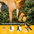FUNNY FUZZY Dog Poop Bag Holder with Tear-Resistant, Leakproof Waste Bags Made with EPI Material – Easy to Use for Walks or Travel, Lemon Scented, 1 Dispenser + 120 Count