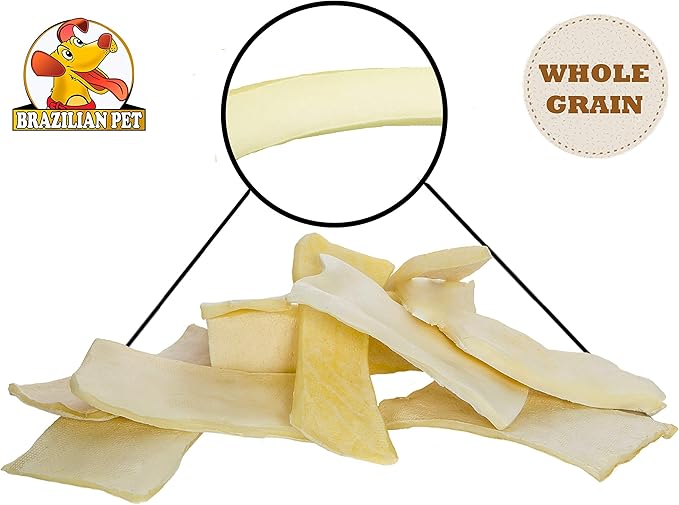 Brazilian Pet Premium Thick Cut Chips, Wholegrain Rawhide (Last Much Longer Than Traditional Chips). 100% Natural. Great Behavioral Dog Chew Treat Solution. No Preservatives. (5 Pounds)