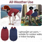 Lelepet Reversible Dog Coat Waterproof Dog Jacket Windproof Puffer Vest for Winter Warm Lightweight Coats for Large Dogs Adjustbale Hook & Loop Pet Apparel with Leash Hole, Golden Retriever, 3XL