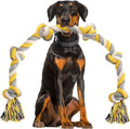Norvy XXL 6-Knot Dog Rope Toy for Large Dogs Aggressive Chewers 40in Long Heavy Duty Rope Toy Almost Indestructible Dog Tug Toy Puppy Cotton