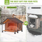 GUTINNEEN Dog House Outdoor with Removable Insulated Liner and Chew-Proof Metal Frame, Summer and Winter Use Dog Kennel for Small to Medium Dogs (40.6 “L×34.3”W×31.5“H)