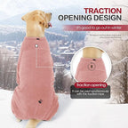 Dog Winter Coat for Small Medium Large Dog for Run Walk Sleep Warm Fleece Pet Sweater & Windproof Pajamas Snow Jacket Small Pink