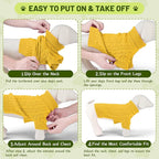 Small Dog Thermal Pullover Sweater, Classic Turtleneck Cable Knitwear Dog Clothes for Cold Weather Warm Pet Clothes for Chihuahua, Bulldog, Dachshund, Pug Yellow Medium