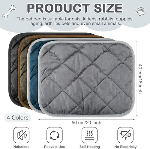 8 Pack Self Heating Cat Mat Self Warming Cat Bed 20"x16" Extra Warm Thermal Pet Bed Mat Reflects Body Heat Washable Dog Crate Pad for Indoor Outdoor Pets(Mixing Color)