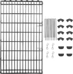 Amazon Basics Foldable Octagonal Metal Exercise Dog Playpen - Indoor/Outdoor, No Door, Large (8 Panels, 24 x 42), Easy to assemble, store, and customize, 42" - Large, Black