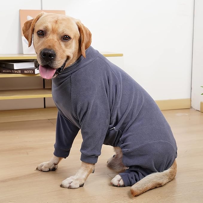 Dog Winter Coat,Warm Dog Jacket,Puppy Polar Fleece High Collar Full Body Snowsuit,Comfort Windproof Sweater(Grey,Small)