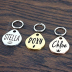Ultra Joys Cat ID Tag Personalized Pet Tags, Durable Stainless Steel Small Pet Mini Dog Cat Tag Lightweight -Teardrop Tag in Gold