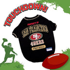 NFL San Francisco 49ers Dog T-shirt Large. - Licensed Shirt for Pets Team Colored with Team Logos- Premium Stretchable Materials for the comfort of your Dog & Cat
