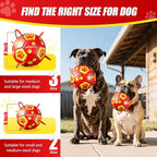 Size 2 Dog Soccer Ball with Straps Durable Training Ball for Pets Interactive Outdoor Dog Toy, Red & Yellow, Paw Prints Design, for Small to Medium Puppies, Pet Supplies