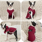Fleece Lining Dog Hoodie with Harness Built in,Extra Warm Small Dog Jacket in Winter Puppy Coats with Drawstring Hooded,Red S
