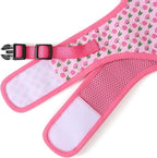 Mile High Life Dog Harness, Air Mesh Floral Vest Harness for 20 lbs Small Dogs & Cats, Easy Get on Adjustable Easy Closures Both Neck and Chest(Pink Flower, M Chest 18"-20")