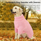AOFITEE XL Dog Sweater, Dog Sweater Large Size Dogs, Large Dogs Sweaters for Female Male, Turtleneck Thick Warm Knitted Winter Fall Pet Sweatshirt Pullover, Solid Pet Christmas Sweaters (Pink, XL)