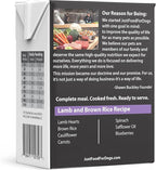 JustFoodForDogs Pantry Fresh Wet Dog Food, Complete Meal or Dog Food Topper, Lamb & Brown Rice Human Grade Dog Food Recipe - 12.5 oz (Pack of 6)