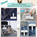 Pet Hair Remover Roller – Reusable Self-Cleaning Fur Removal Tool for Dogs & Cats – Ergonomic & Eco-Friendly Lint Roller for Couch, Carpet, Bed, Car Seat & More (White)