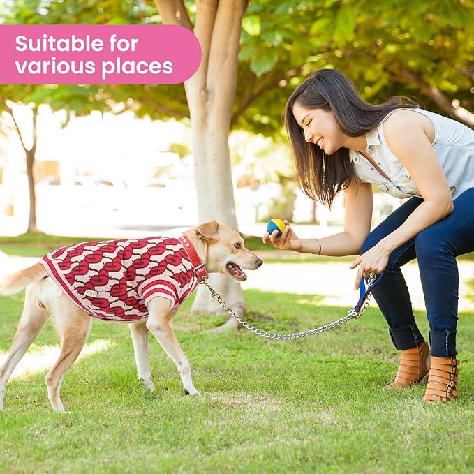 Pet Sweaters for Dogs Boys and Girls, Dynamic Letter Patterned Dog Sweater,Dog Cardigan,Pet Clothes,Pet Knitted Clothing,Fit for Different Seasons and Kinds of Dogs(Pink XL)