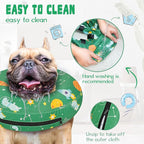 Inflatable Dog Cone Collar for After Surgery, Dog Donut Collar After Surgery, Soft Pet Cone for Small Medium Large Dogs to Stop Licking