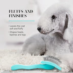 Chris Christensen Big G Dog Slicker Brush for Dogs (Goldendoodles, Labradoodles, Poodles), Groom Like a Professional, Fluff Detangle Style, Saves Time Energy, Teal, Medium