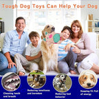 Crinkle Dog Toys Squeaky Plush No Stuffing Cute Puppy Stuffless Tough Rop Pull Toy, Fun Dog Stuffed Animals Durable Chew Set for Small Medium Large Pup (Large, Pink Pig)