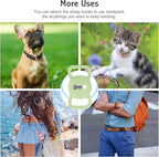 WHIPPY Airtag Leather Dog Collar GPS Tracker Air Tag Puppy Collar Adjustable Soft Leather Padded Dog Collar with Airtag Holder Case for Small Medium Large Dog Pet Backpack,Green