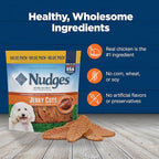 Blue Buffalo Nudges Jerky Cuts Dog Treats, Made in the USA with Natural Ingredients, Chicken & Duck, 36-oz Bag