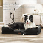 Bedsure L Plus Orthopedic Dog Bed for Large Dogs - Washable Dog Cat Bed Waterproof, L Plus Big Comfort Dogs Couch Sofa with Washable Removable Cover, Pet Bed with Nonskid Bottom, Black, 38"