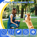 VINGVO Large Dog Balls Tennis Ball Toys 4 PCS Dogs Toys for Aggressive Chewers, 3" Teething Chew Toys Water Floating Ball Toy Bouncy Fetch Balls for Large Medium Small Dog and Puppies (4 Mix)