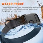 Dogline Biothane Waterproof Dog Collar with Quick Release Buckle Strong Coated Nylon Webbing with Odor- Proof for Easy Care Easy to Clean Fits Small Medium Large Dogs, Black 5/8" W 9-14" L