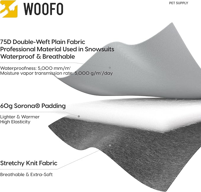 Dog Slip-on Winter Coat, Warm,Lightweight, Adjustable and Easy to Wear for Cold Weather | Waterproof & Windproof Padded Dog Winter Jacket (Glacier Grey, M)