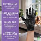 H HANDSON Pet Grooming Gloves - Patented #1 Ranked, Award Winning Shedding, Bathing, & Hair Remover Gloves - Gentle Brush for Cats, Dogs, and Horses (Green, Medium)