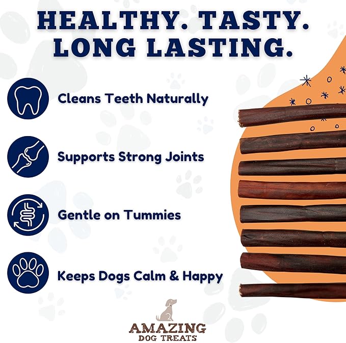 Amazing Dog Treats 12 Inch Collagen Stick - (50 Count)- Collagen Sticks for Dogs - No Hide Dog Bones