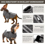 Queenmore Small Dog Sweaters, Soft Fleece Vest Pullover Dog Jacket with Leash Hole, Warm Winter Dogs Clothes Cold Weather Doggy Dachshund Sweater for Small Dogs Cats Boy or Girl (Cationic Gray, XS)
